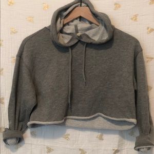 Plain Gray Crop Hoodie